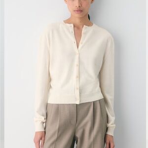 Aritzia Merino Wool Cardigan, Light Birch